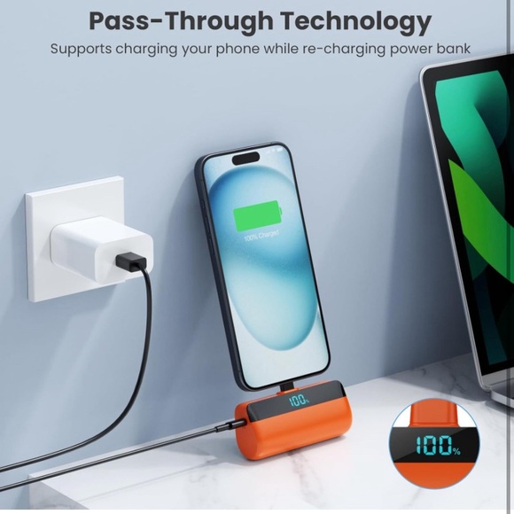 Mini Portable Charger with USB-C Connector 5200mAh,Compact LCD, power bank - Picture 6 of 11